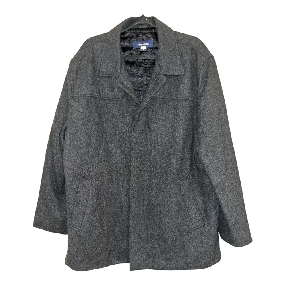 Structure wool blend gray pea coat men’s size XL fall  business professional